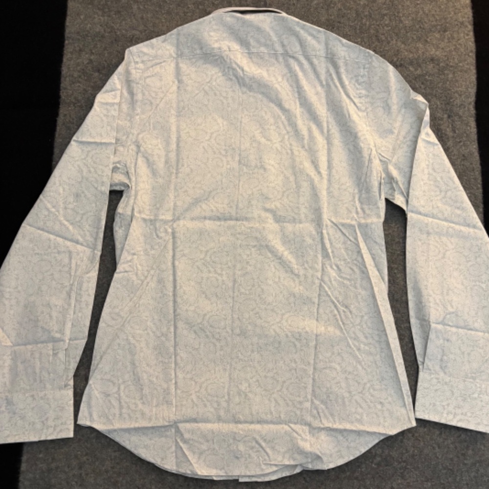 EXPRESS 1MX Modern Fit White Paisley L/S Button-Up Shirt - Picture 11 of 12